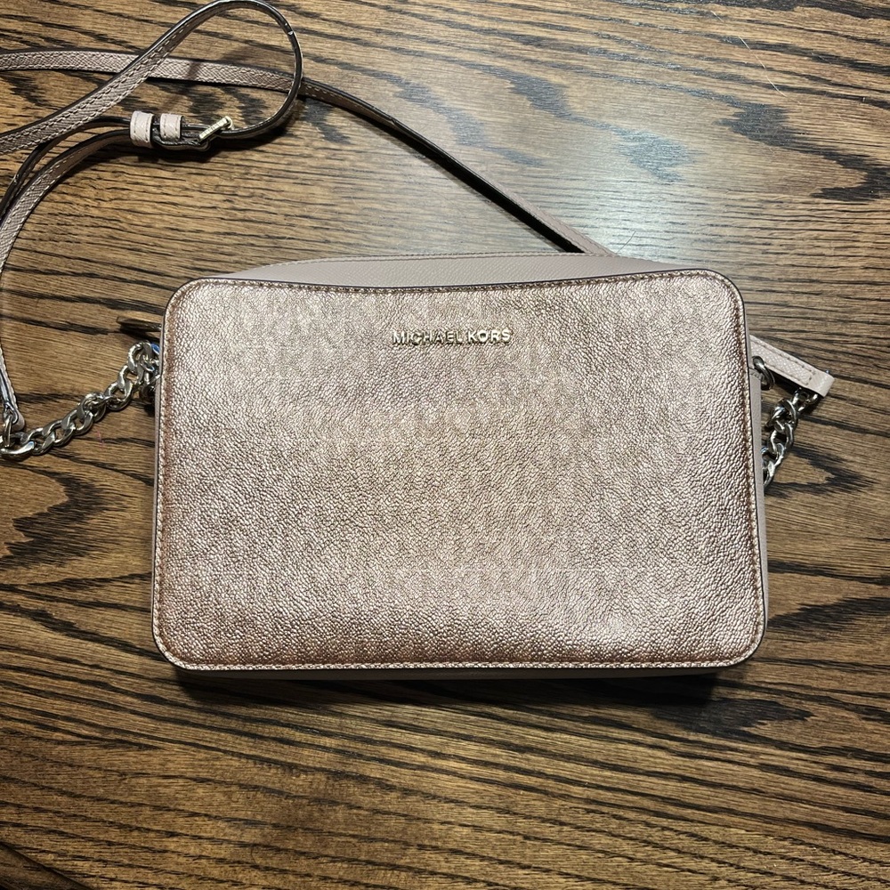 Rose gold Michael Kors purse